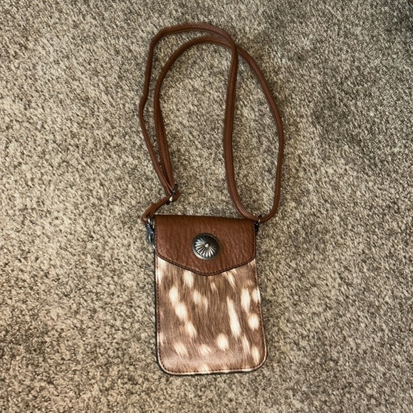 Angel Ranch Handbags - Angle Ranch Brown Deer Print small crossbody purse
